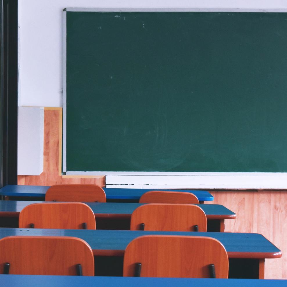 Glance into an empty classroom.