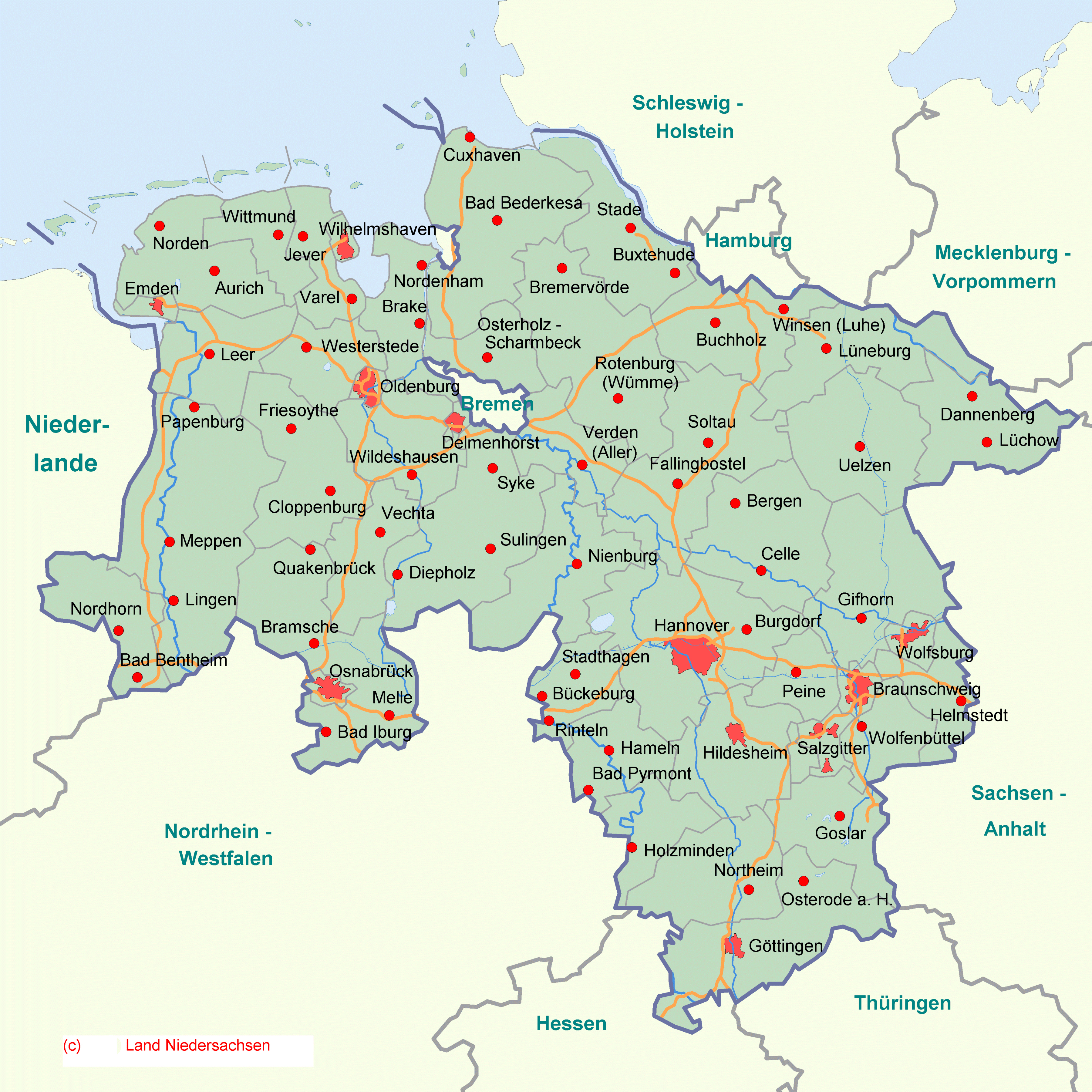 Niedersachsen-Karten | Portal Niedersachsen